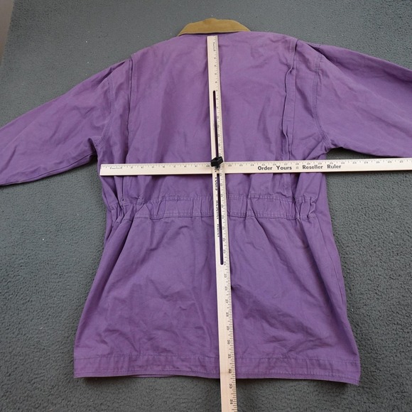 Vintage Woolrich Coat Mens Large Purple Canvas Southwestern Lined Overcoat 90s - Picture 8 of 11